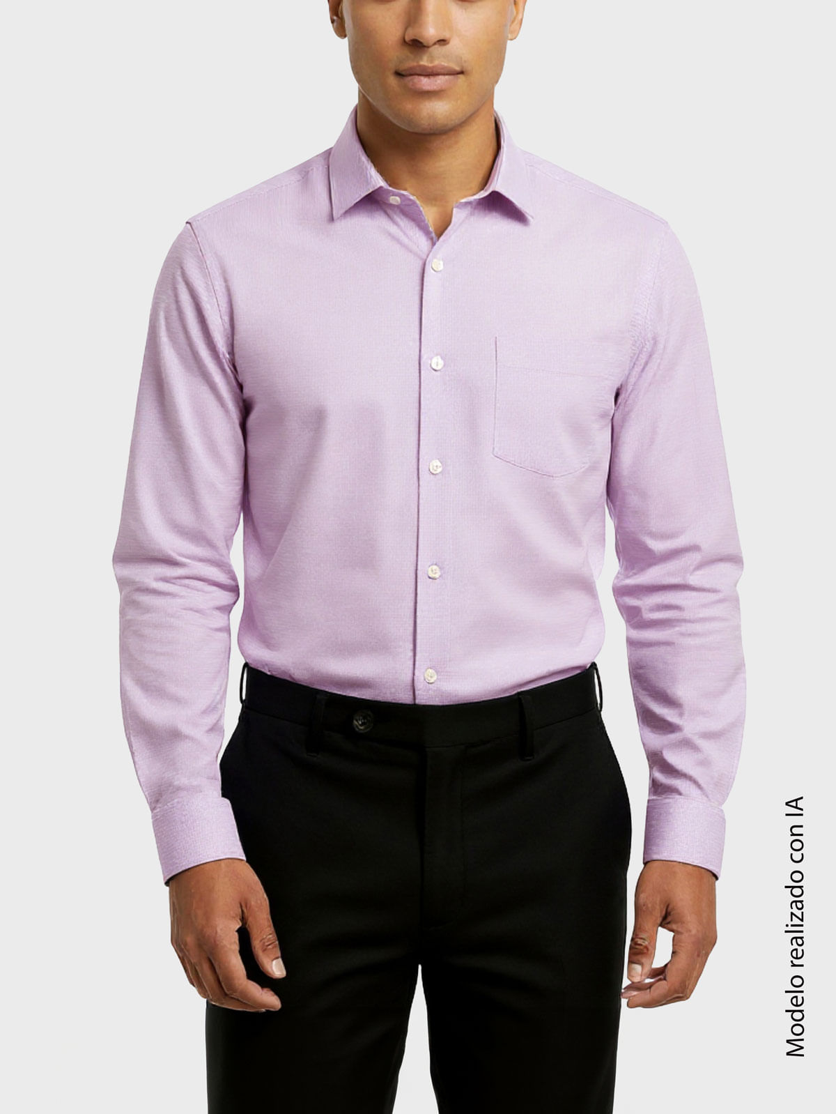Camisa Formal para Hombre Regular Fit Tafetán Algodón Pima