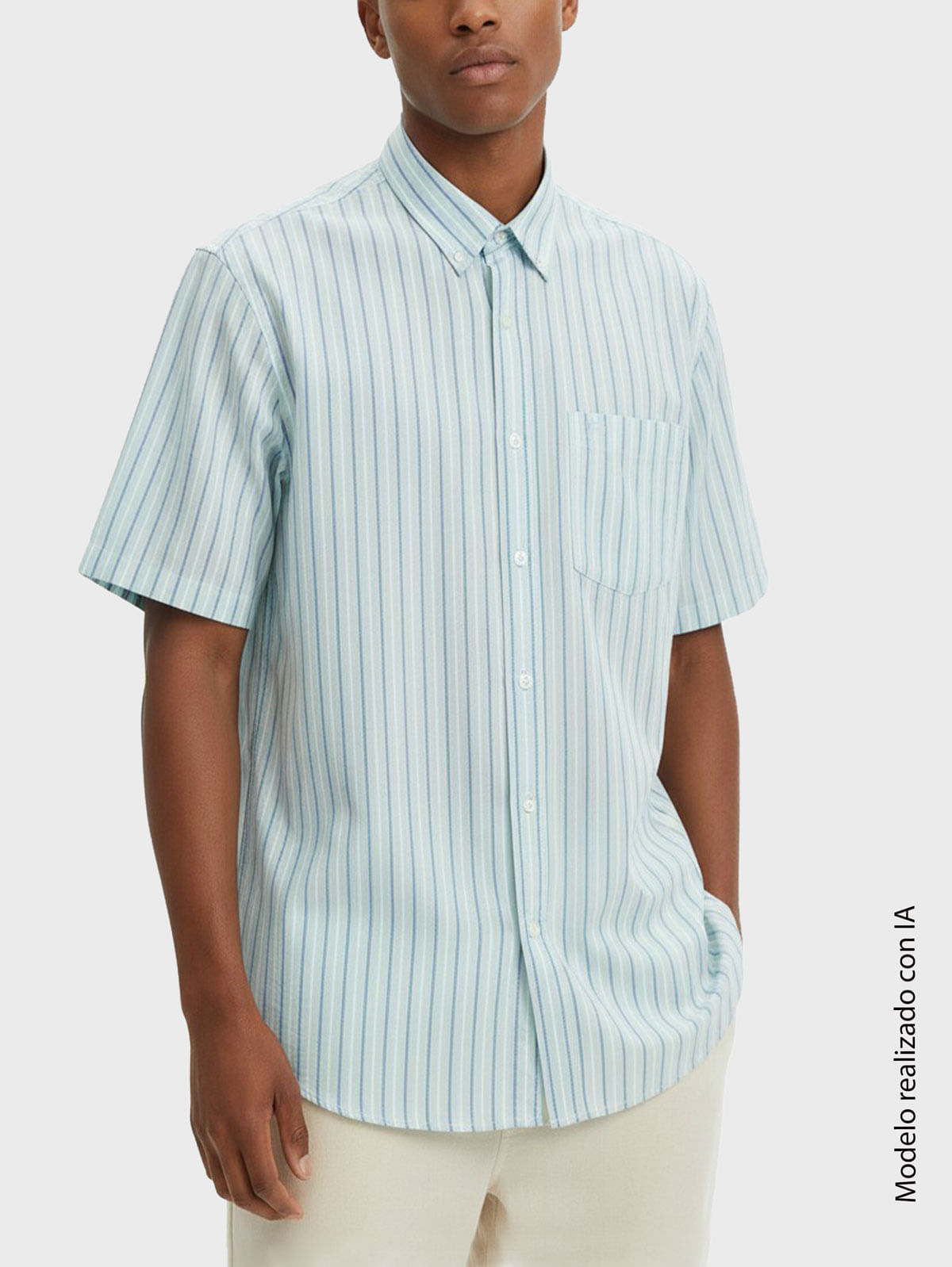 Camisa Casual a Rayas para Hombre 49504