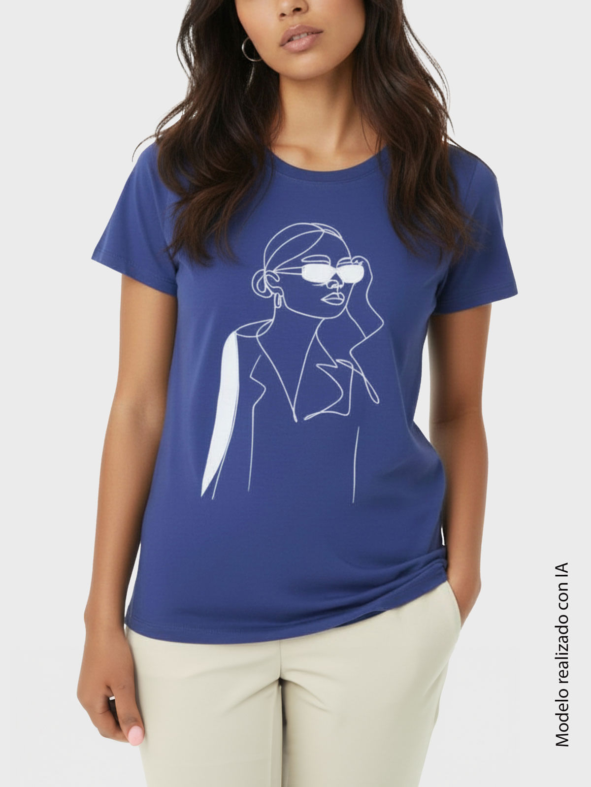 Camiseta Estampada para Mujer en Algodón