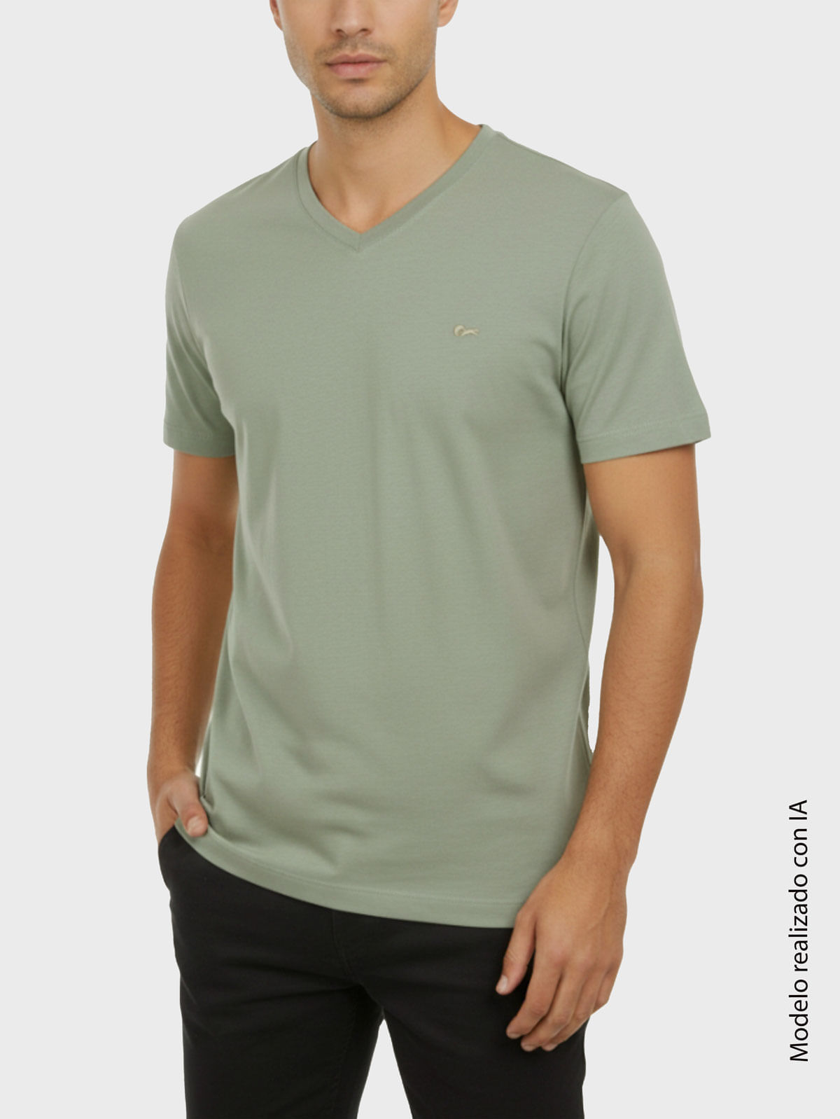 Camiseta Unicolor Premium para Hombre Cuello V Estilo Business