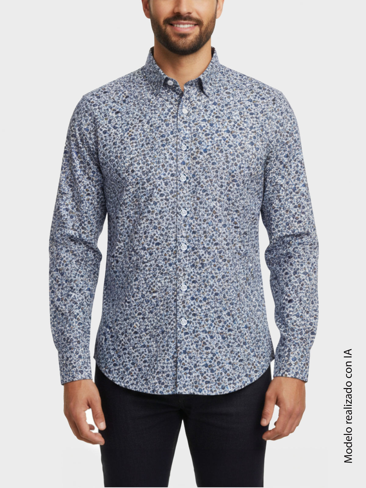 Camisa Business para Hombre en Tejido de Espina y Sarga