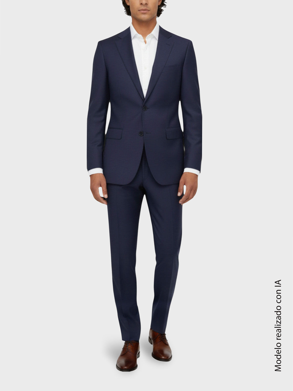 Traje en Lana para Hombre Regular Fit Corte Recto con Amplitud en Cintura