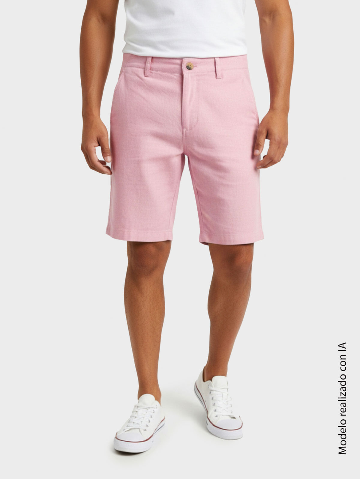 Bermuda para Hombre en Mezcla de Algodón y Lino