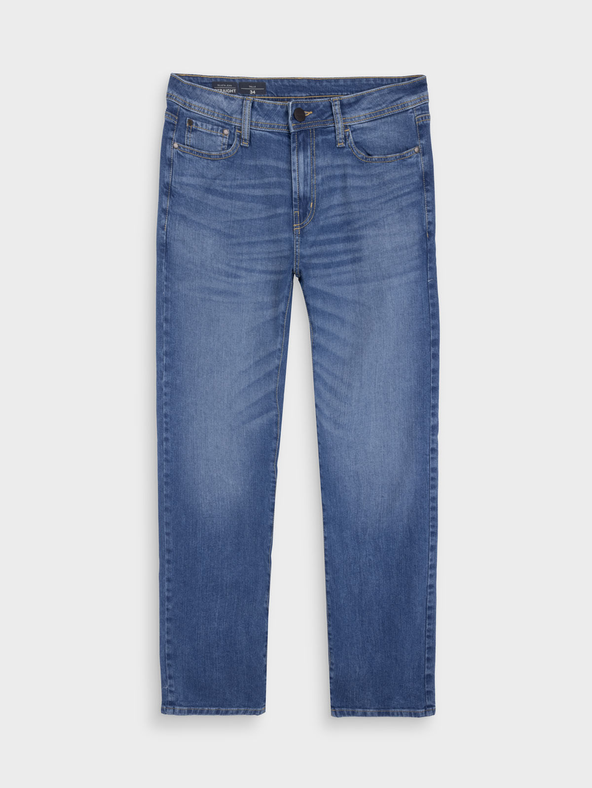 Jean Para Hombre Straight Tiro Medio y Bota Semi Justa