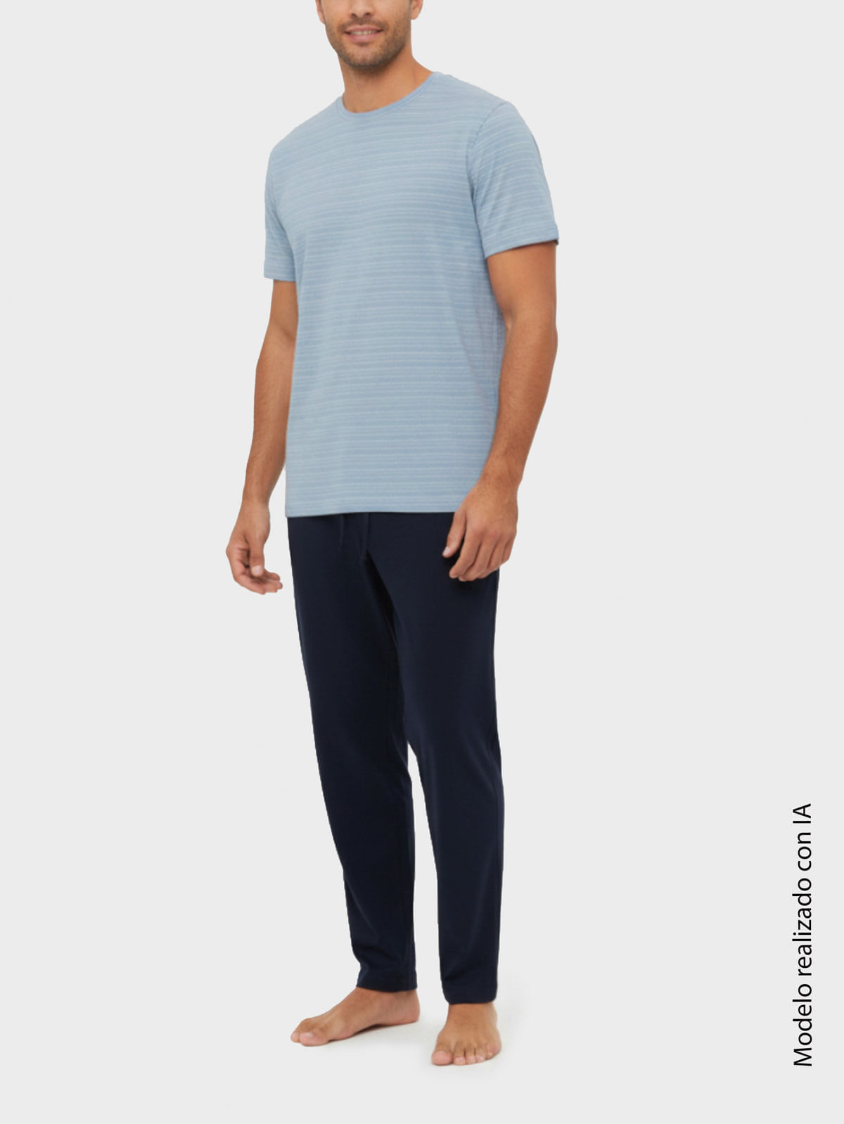 Pijama para Hombre de Pantalón Algodón y Camiseta Poliéster