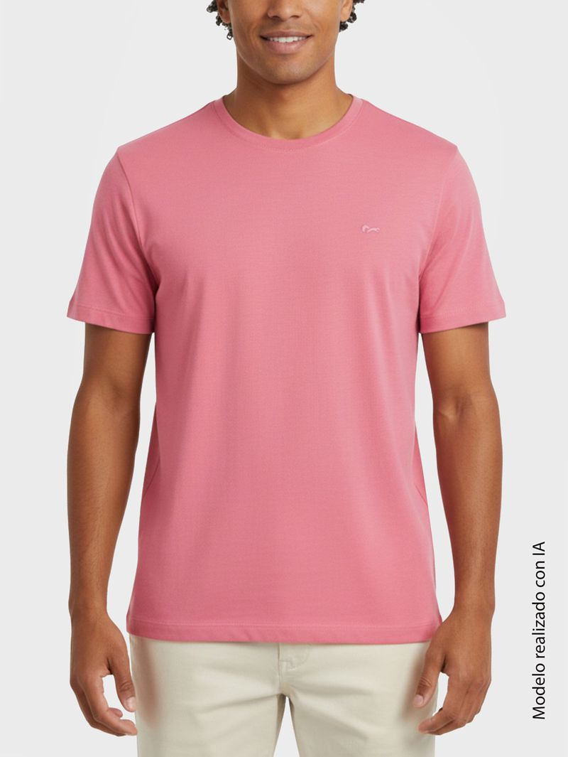 Camiseta Unicolor Premium para Hombre Cuello Redondo en Algodón Jersey