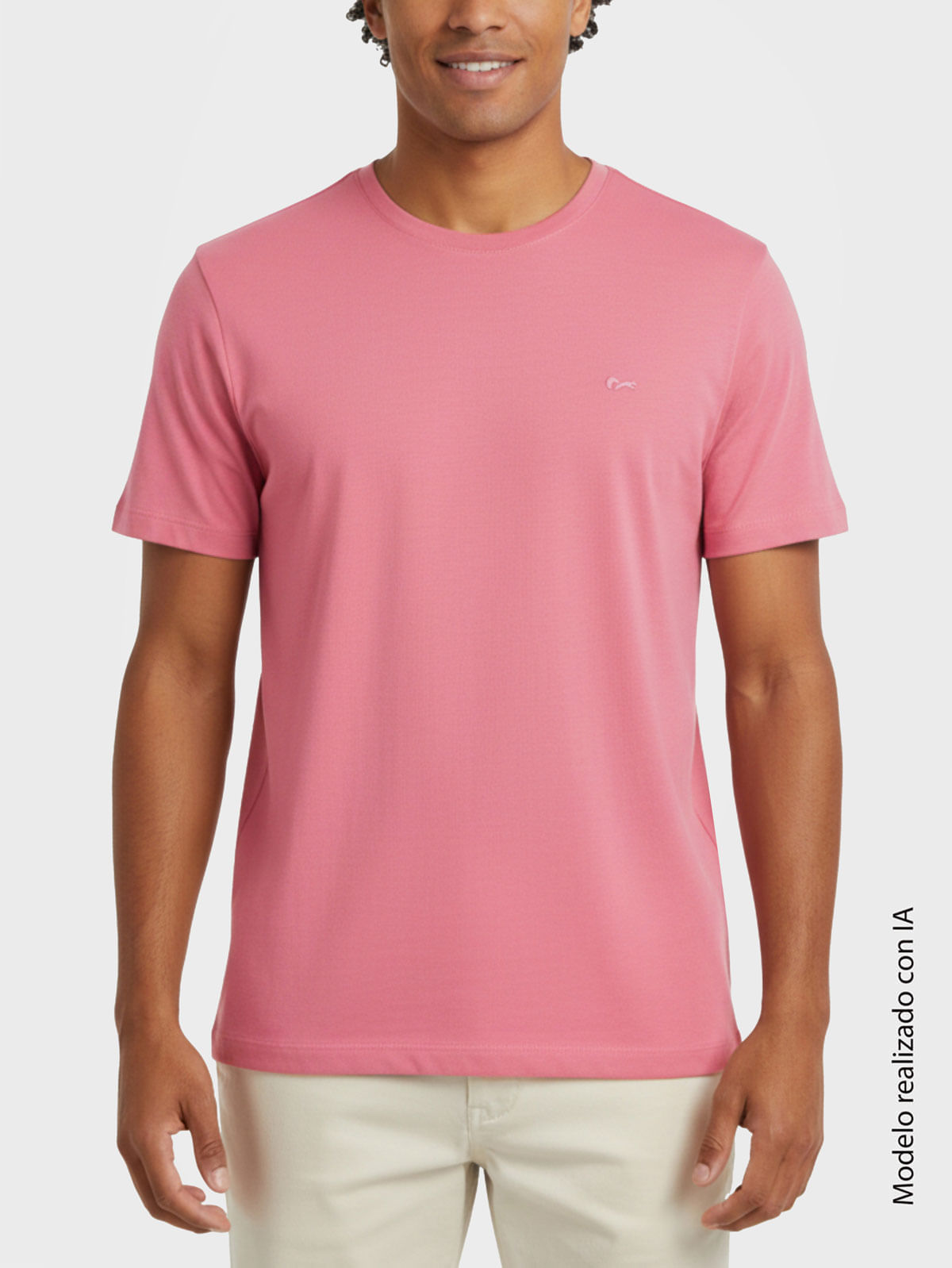 Camiseta Unicolor Premium para Hombre Cuello Redondo en Algodón Jersey