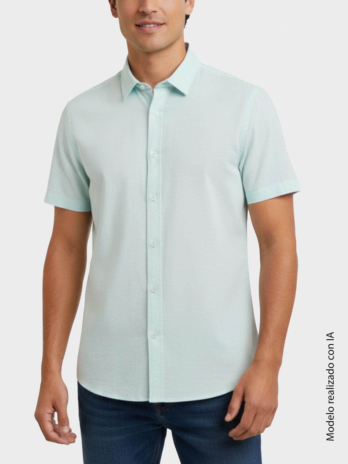 Camisa en Lino para Hombre Semi Slim Fit Cuello Bali en Algodón y Lino Elite