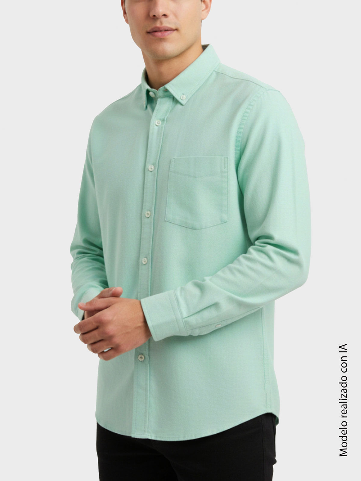 Camisa Casual para Hombre Semi Slim Fit Oxford Algodón Cuello Bali