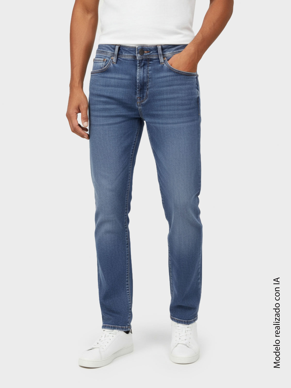 Jean Para Hombre Straight Tiro Medio y Bota Semi Justa