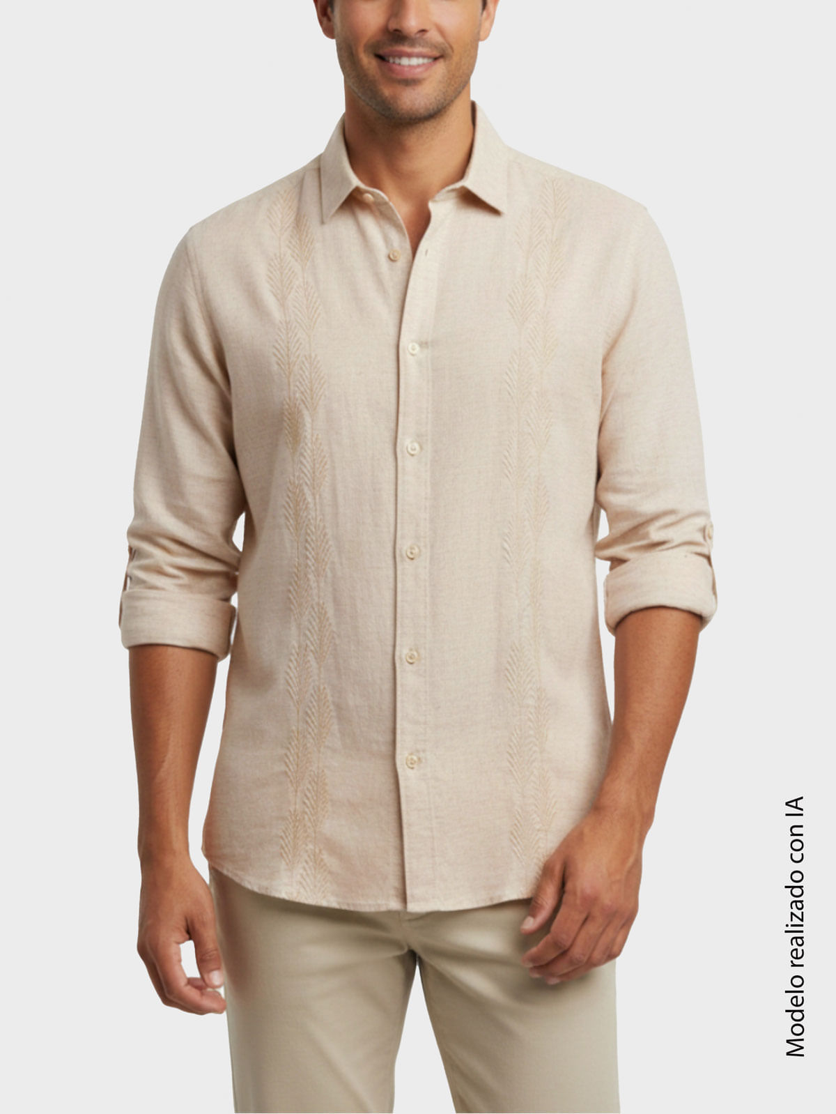 Guayabera para Hombre Regular Fit Estilo Clásico en Algodón y Lino