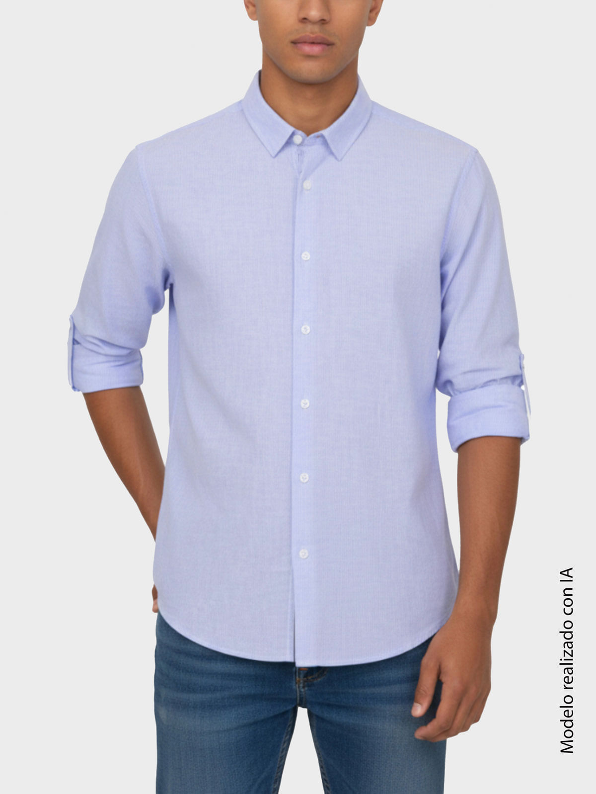 Camisa en Lino para Hombre Semi Slim Fit Corte Ajustado Al Torso y Hombros Entallados Cuello Bali en Algodón y Lino