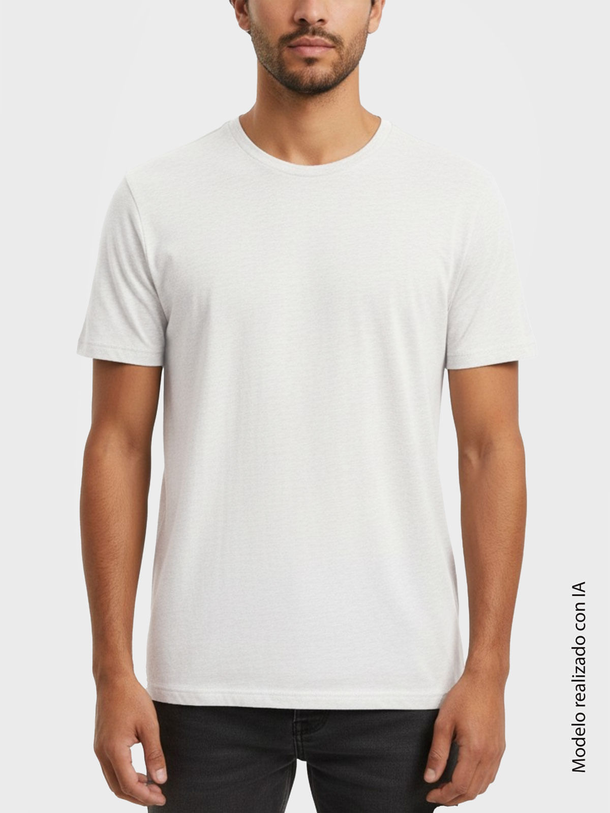 Camiseta Unicolor para Hombre Cuello Redondo en Algodón y Poliéster