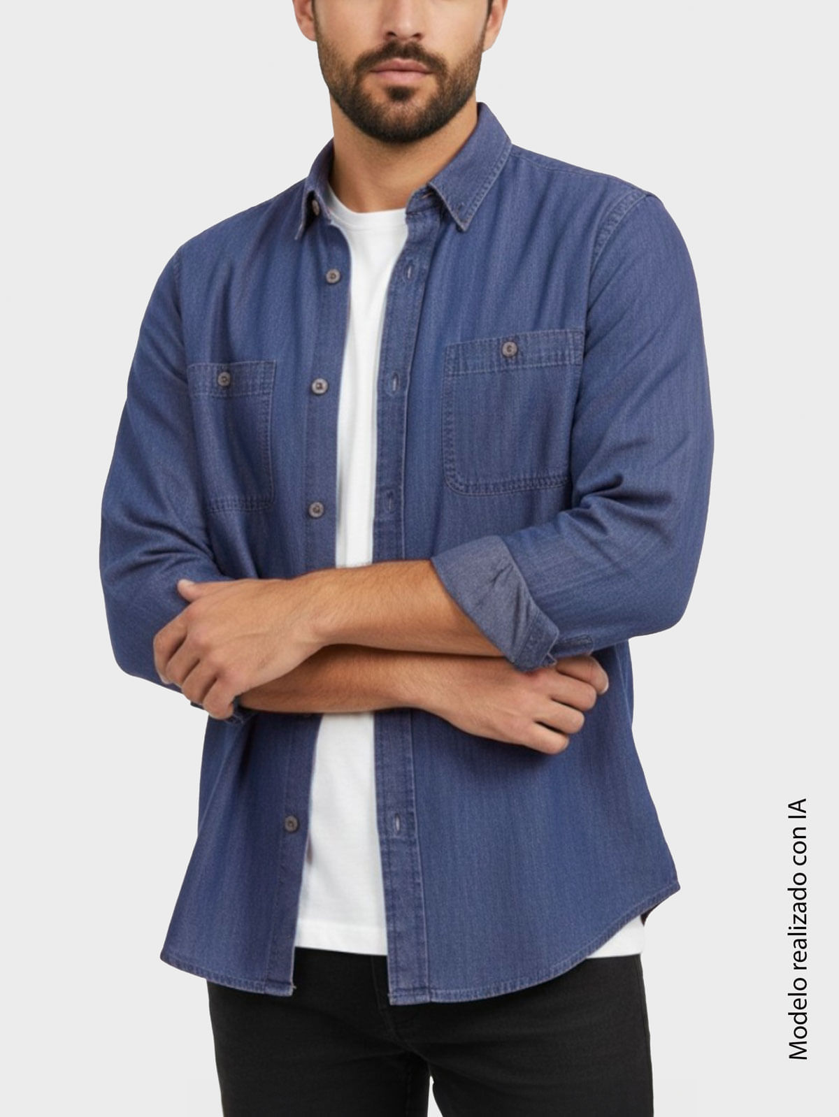 Camisa Casual para Hombre Denim Clásico Regular Fit