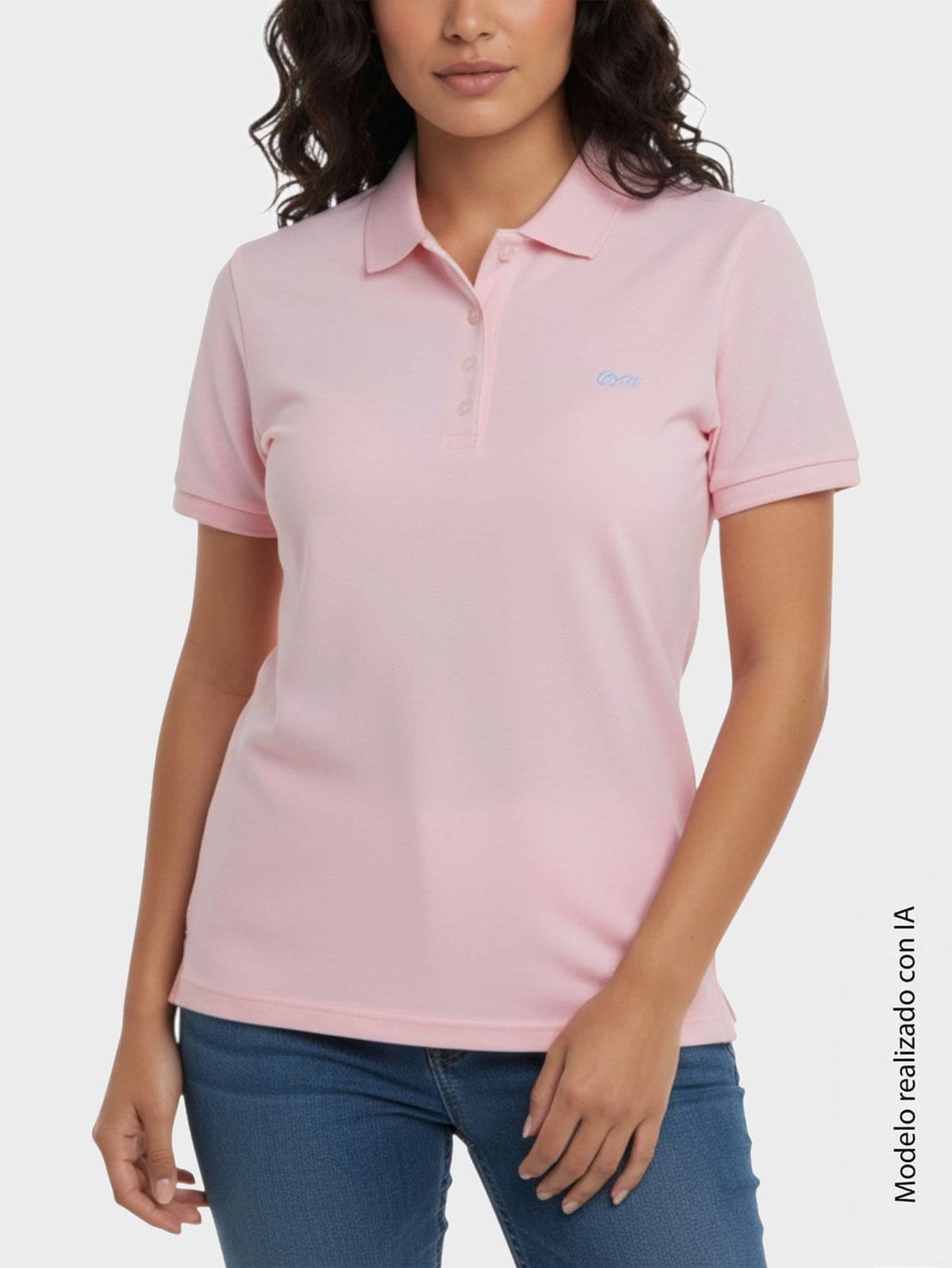 Polo Slim Fit Para Mujer Algodón de Tejido de Punto