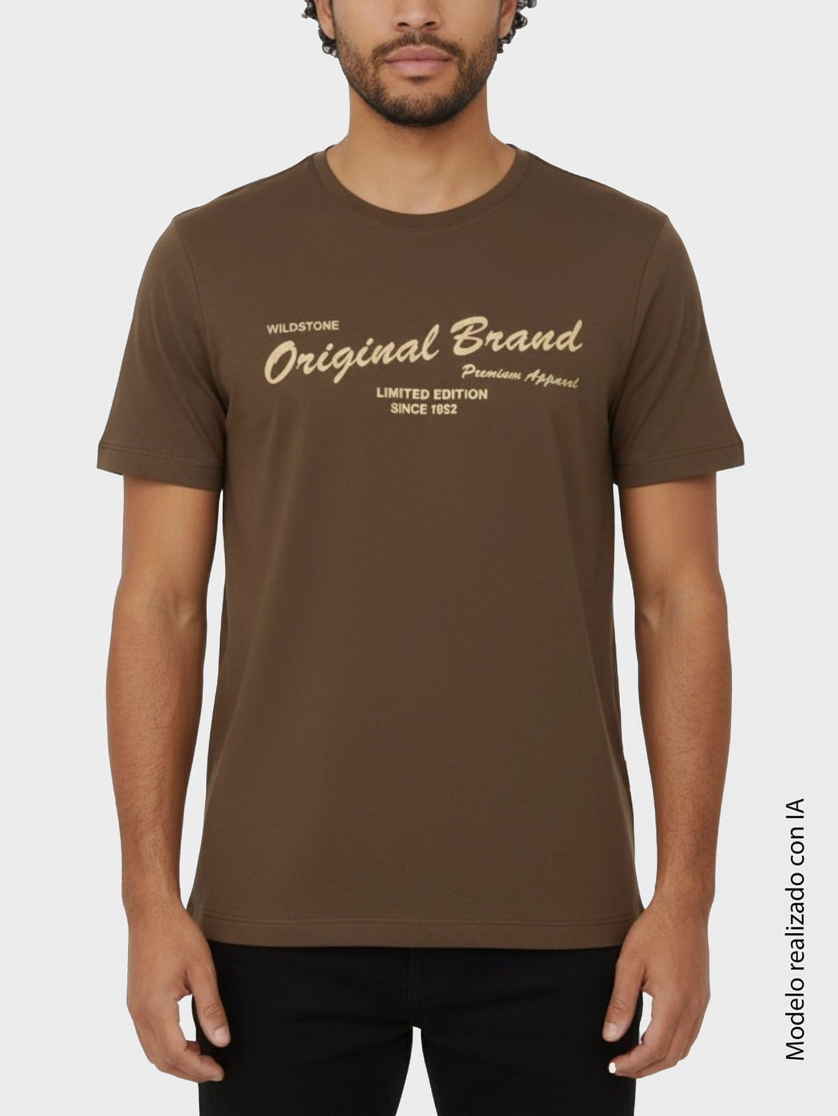 Camiseta para Hombre Cuello Redondo en Algodón Estilo Casual