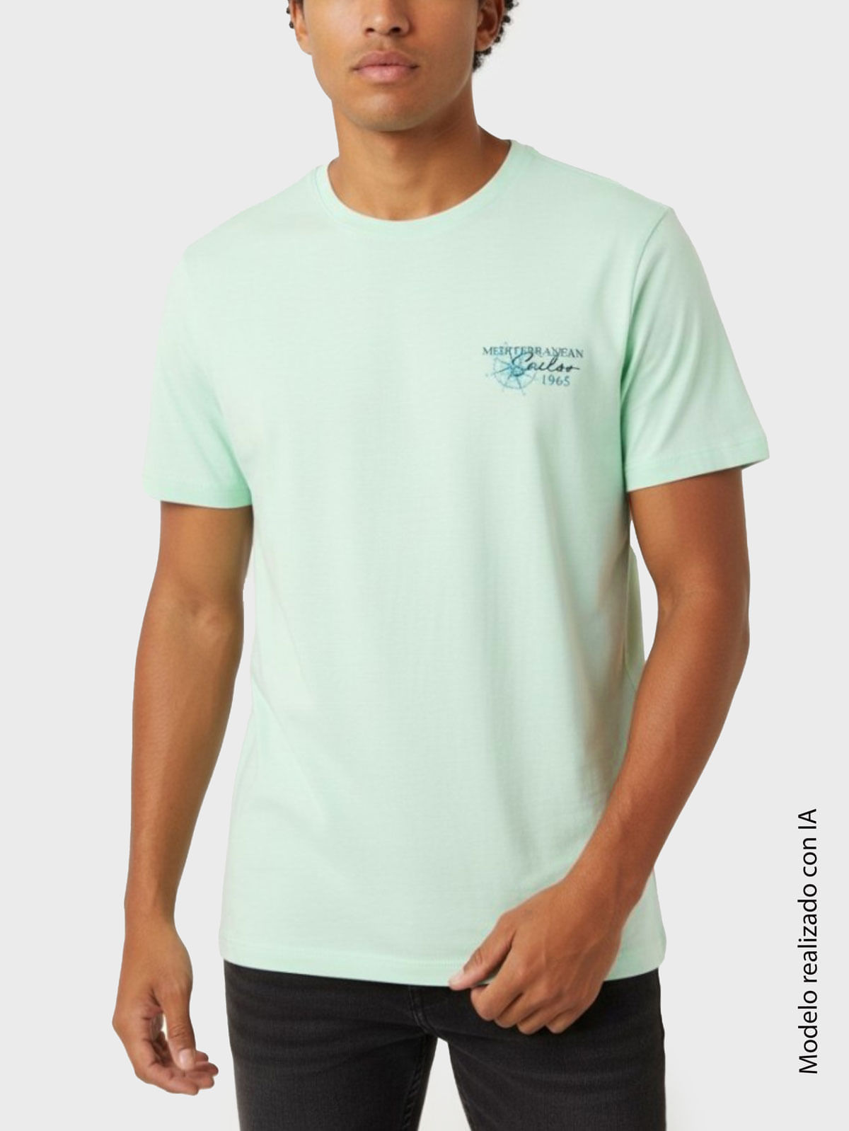 Camiseta para Hombre Cuello Redondo en Algodón