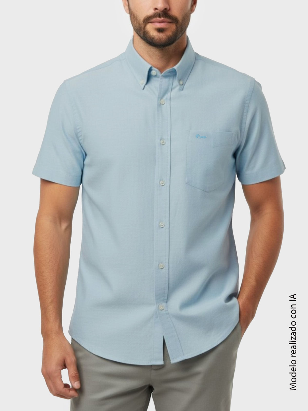 Camisa Casual para Hombre Semi Slim Fit Oxford Cuello Nigeria Botón Hidden