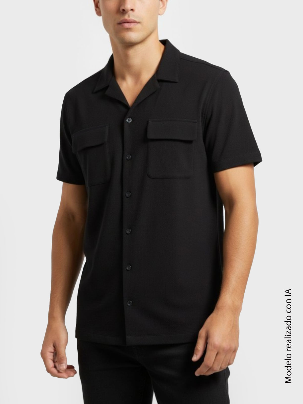 Camisa Casual para Hombre Semi Slim Fit Cuello Hawaiano con Textura Elegante