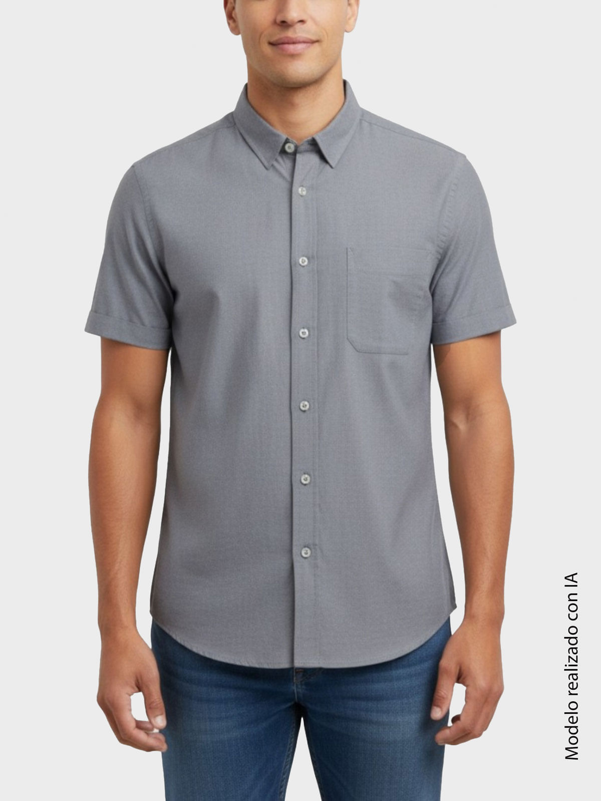 Camisa Casual para Hombre Semi Slim Fit Textura Algodón Puño Guarda Polvo