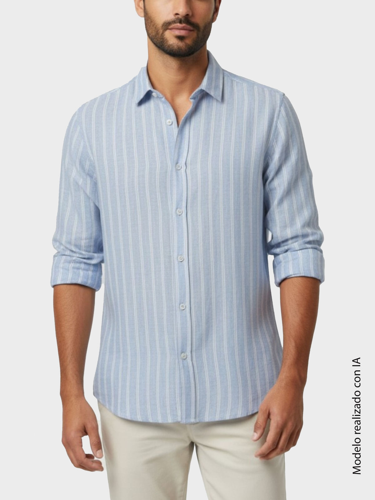 Camisa en Lino para Hombre Semi Slim Fit Corte Ajustado Al Torso Y Hombros Entallados