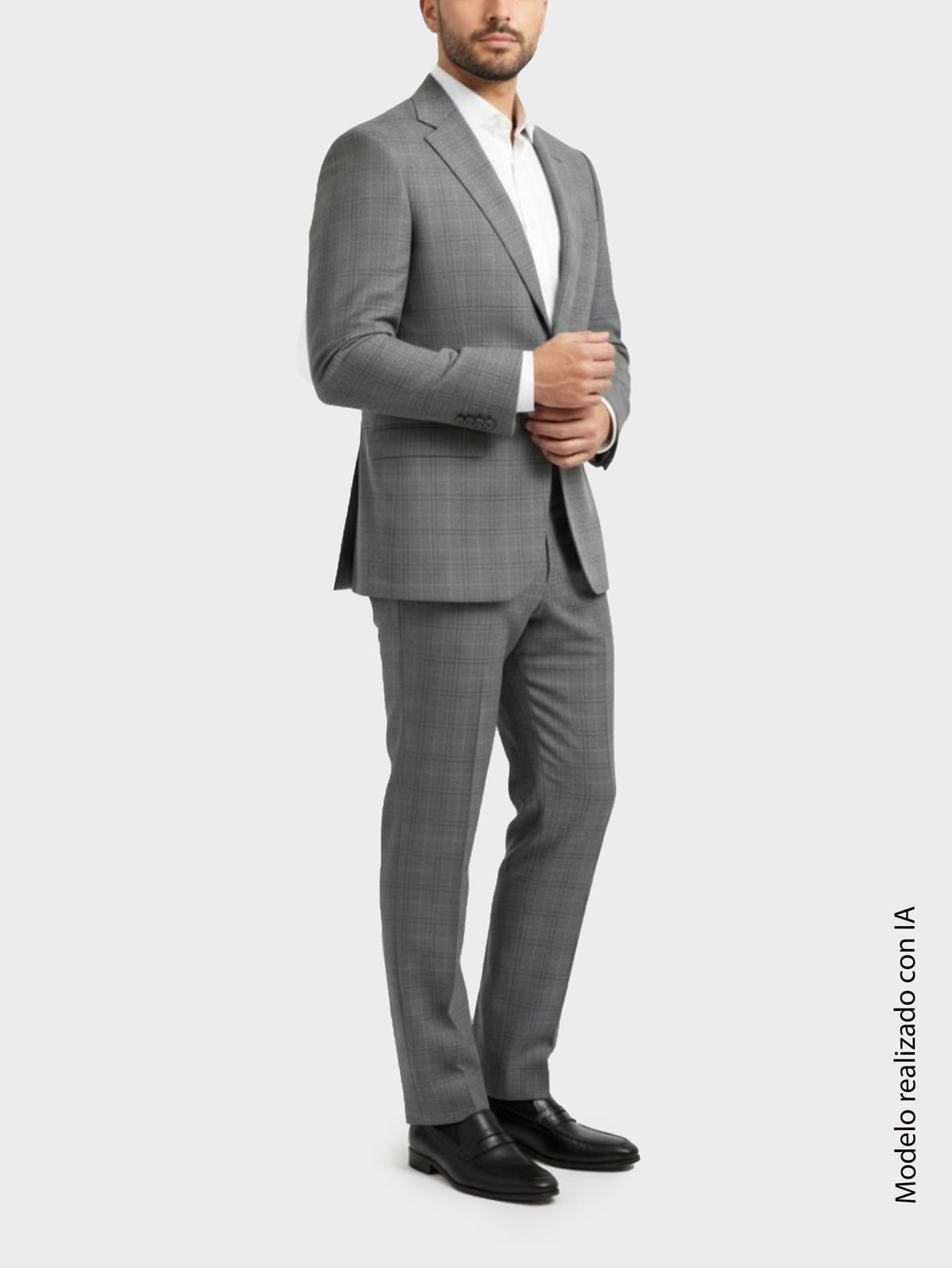 Traje en Lana para Hombre Semi Slim Fit Corte Ajustado al Torso y Hombros Entallados