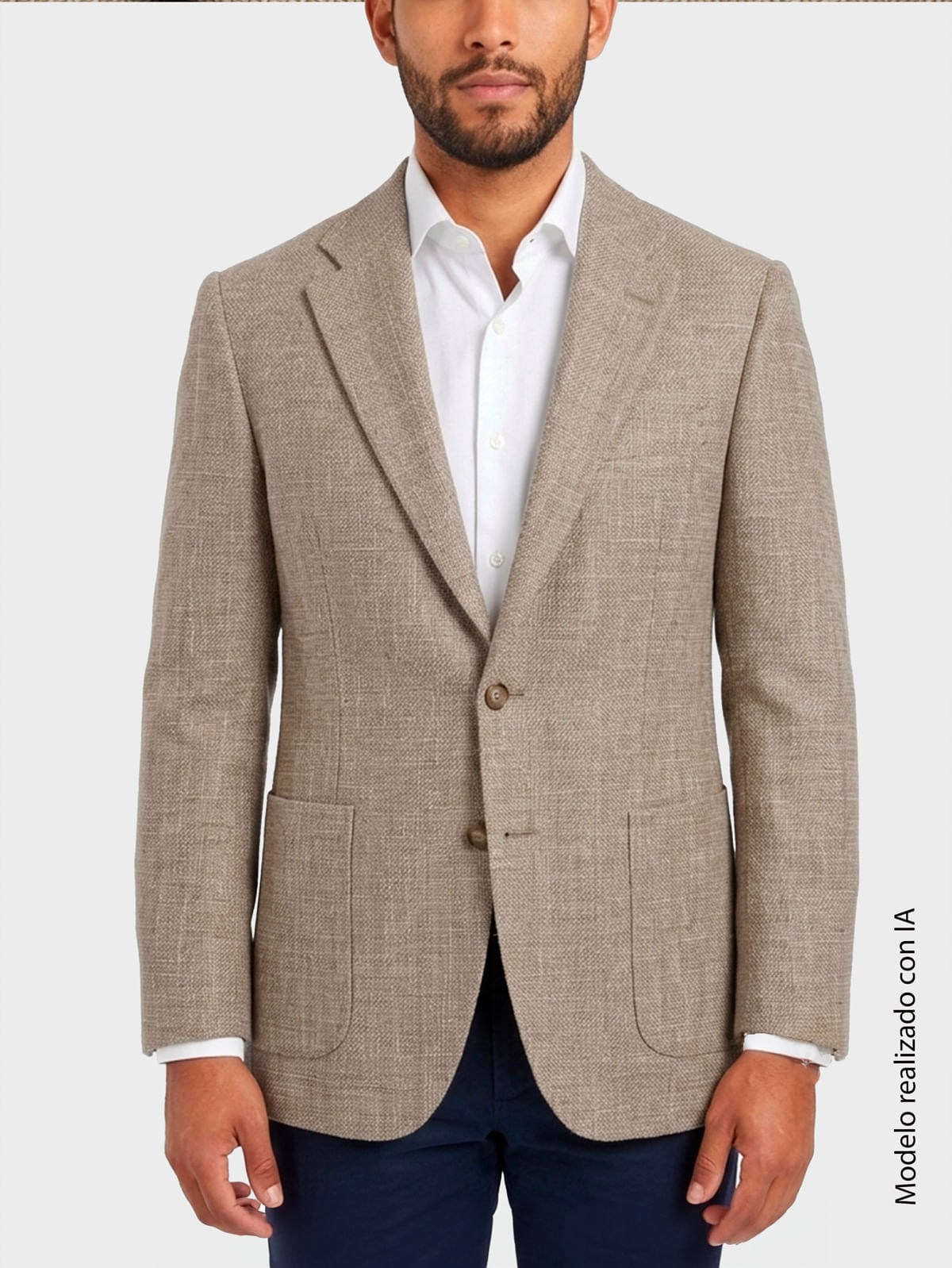 Blazer Business Europeo para Hombre Semi Slim Fit Corte Ajustado Al Torso Y Hombros Entallados Lino Y Lana