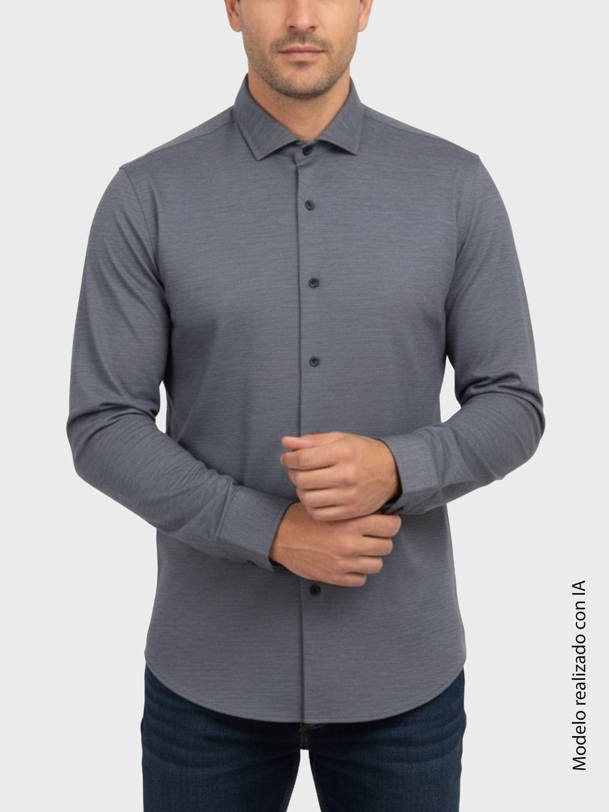 Camisa Business para Hombre Regular Fit de Corte Recto en Tejido Piqué