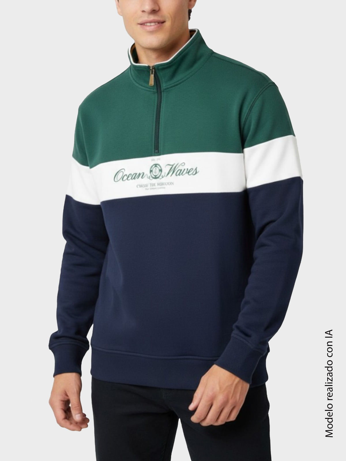 Sweater para Hombre Cuello Camisero Algodón