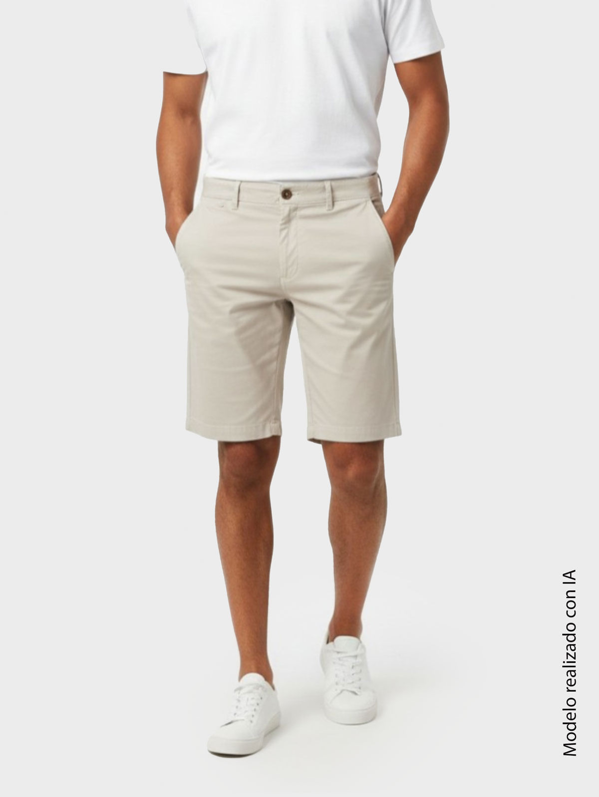 Bermudas para Hombre Regular Fit Tiro Alto y Bota Recta Algodón