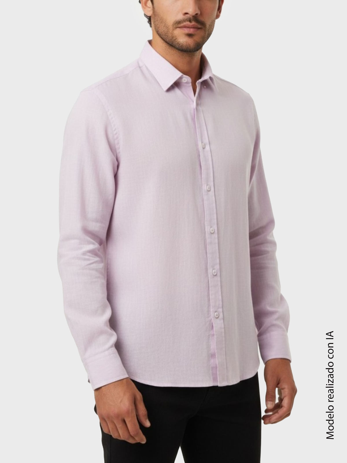 Camisa para Hombre Semi Slim Fit Corte Ajustado Al Torso y Hombros entallados Cuello Amsterdam Algodón Lino