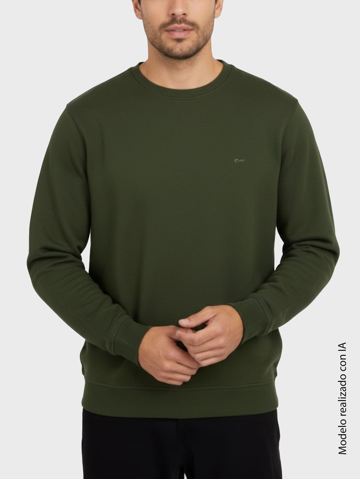 Buzo para Hombre en Algodón con Cuello Camisero Y Puño en Rib