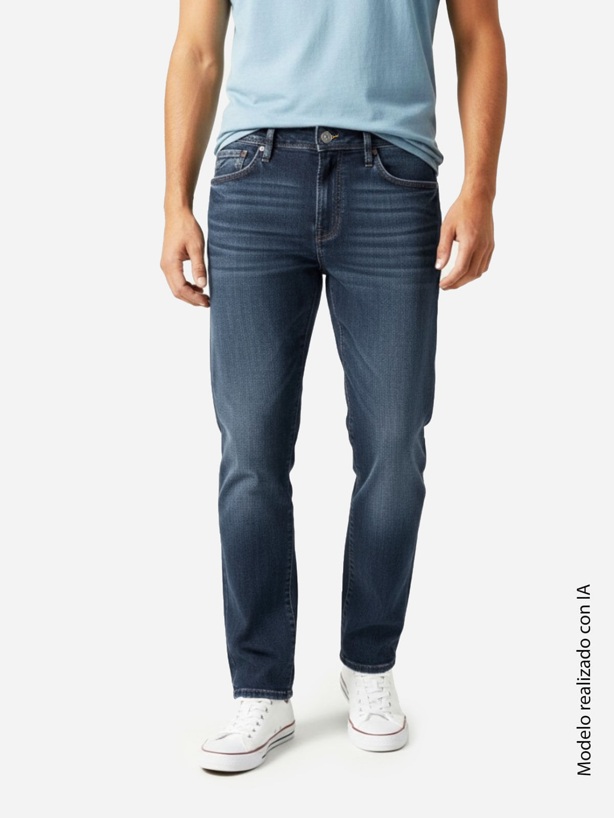 Jean Straight para Hombre en Algodón Y Poliéster de Tejido Denim