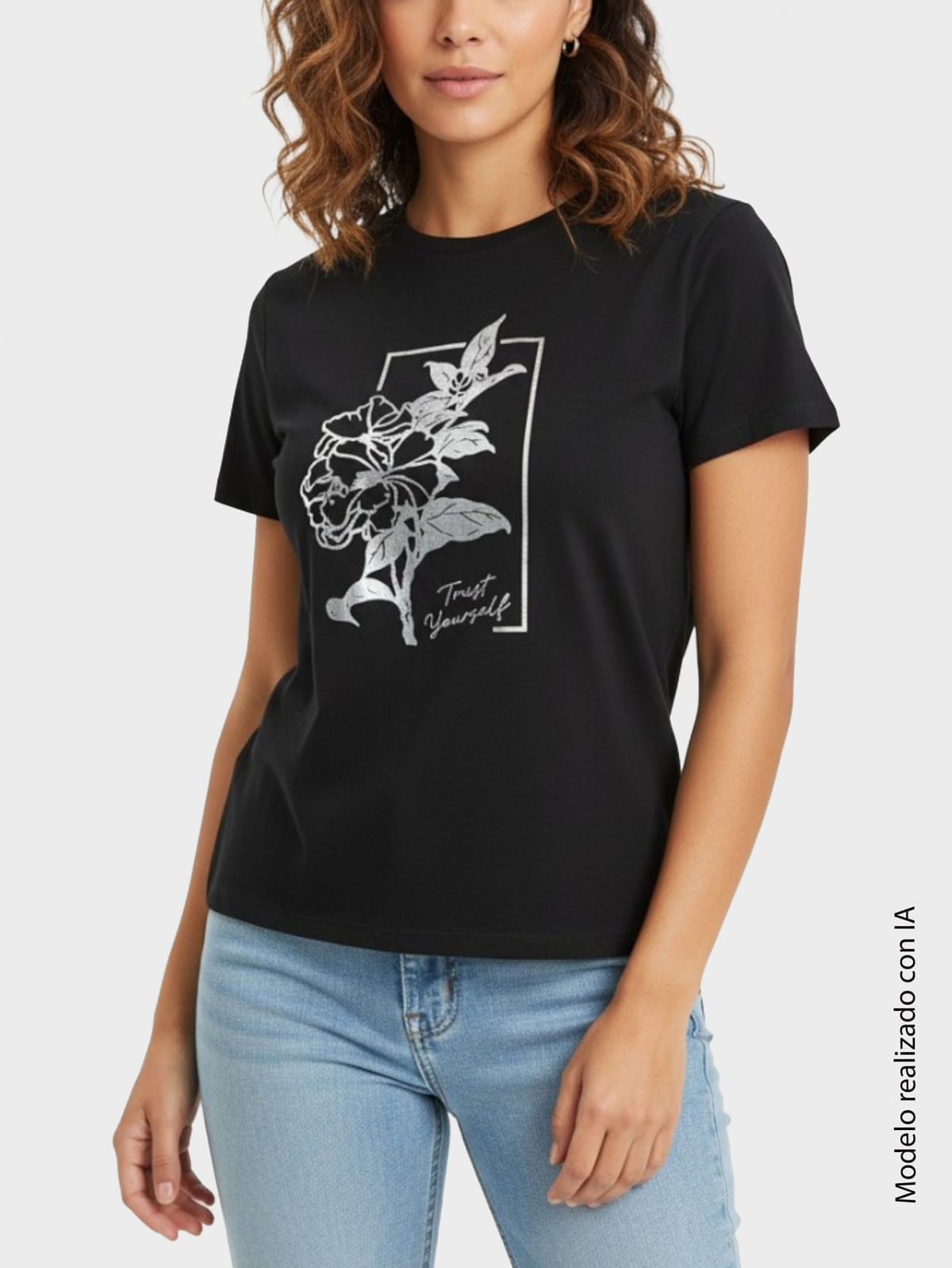 Camiseta Estampada para Mujer en Tejido de Punto