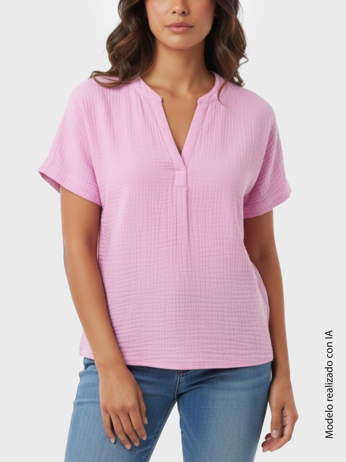 Blusa Para Mujer Algodón de Tejido Plano