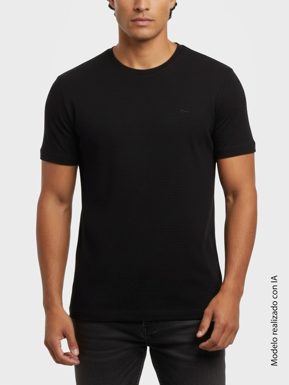 Camiseta para Hombre Cuello Redondo en Jersey de Algodón