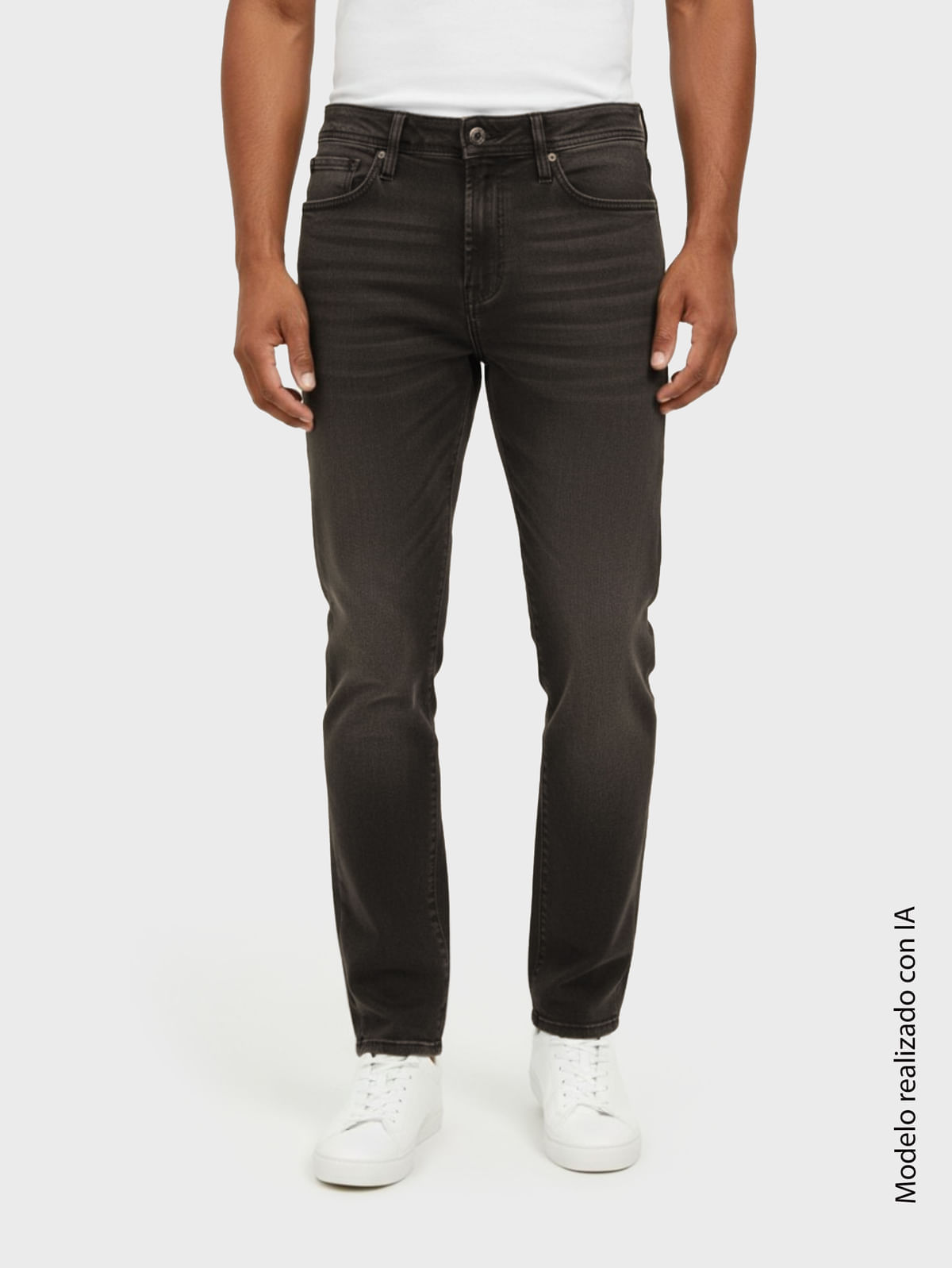 Jean Straight para Hombre Tiro Medio Y Bota Semi Justa en Denim
