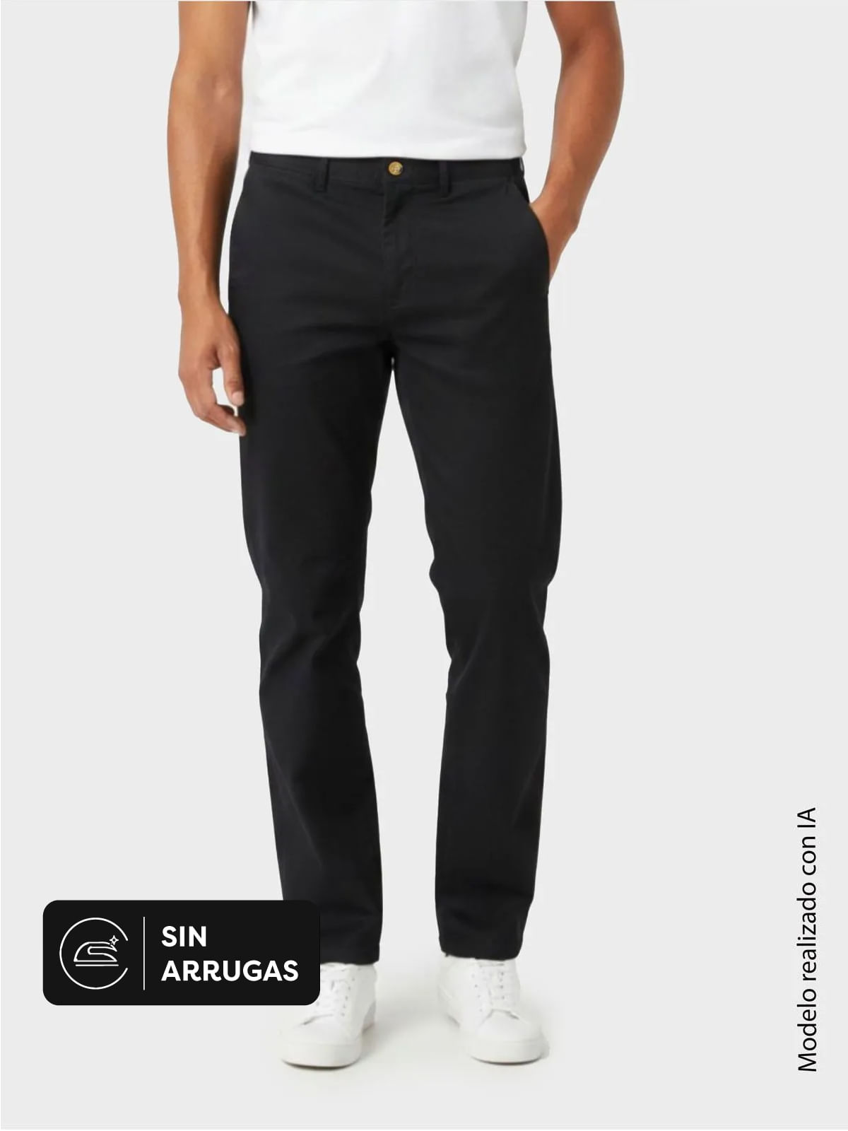 Pantalón para Hombre Regular Fit Tiro Medio y Bota Recta en Algodón