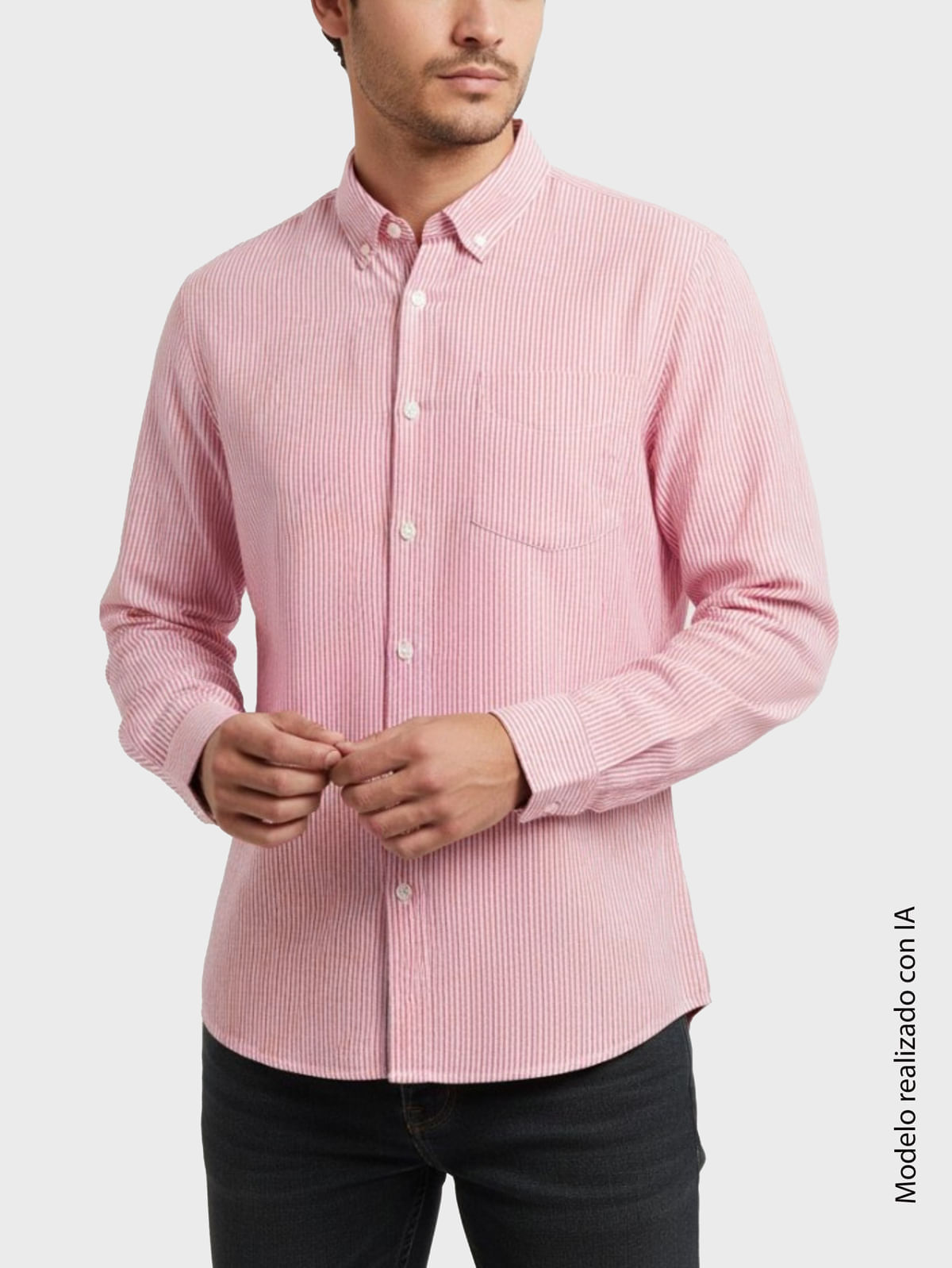 Camisa Casual para Hombre Semi Slim Fit Corte Ajustado Al Torso Y Hombros Entallados