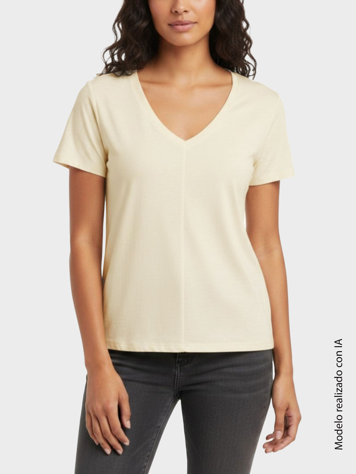 Camiseta para Mujer Cuello en V Tejido de Punto