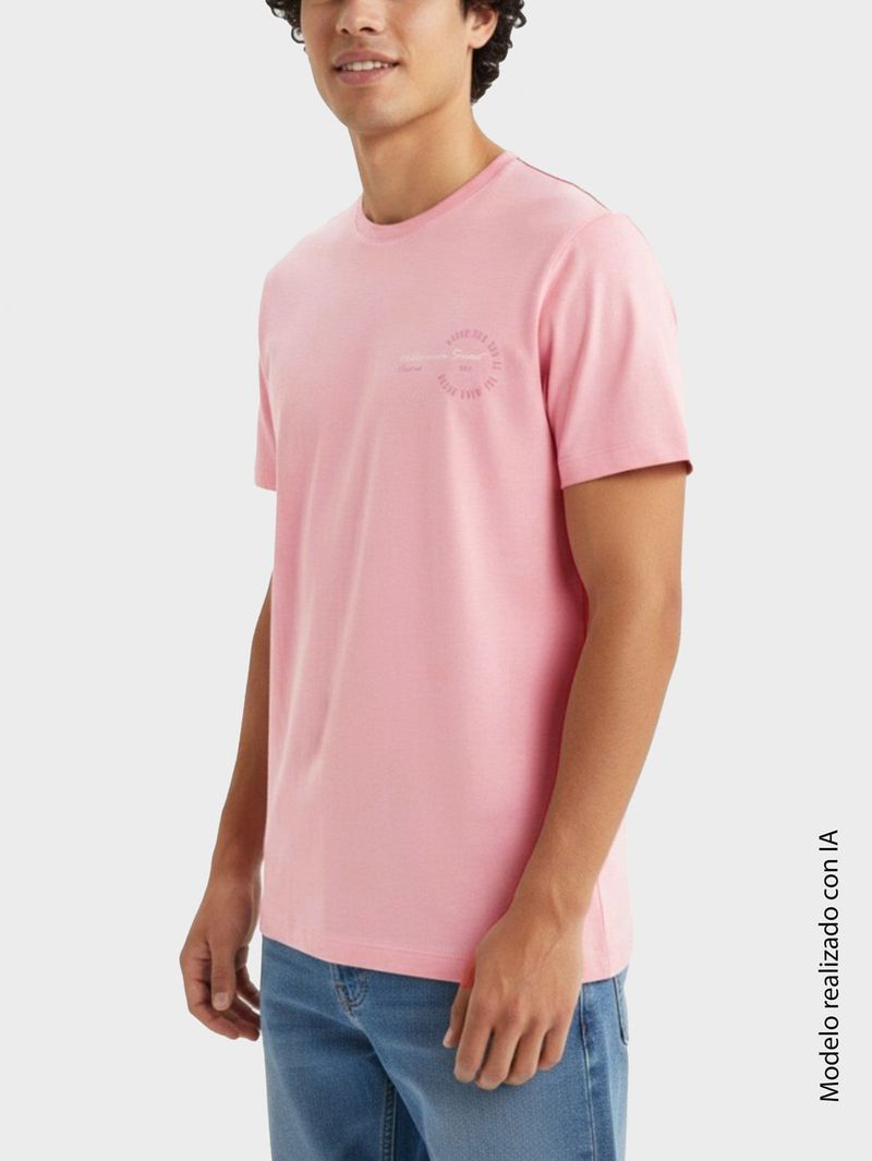 Camiseta para Hombre Cuello Redondo Tejido Jersey de Algodón
