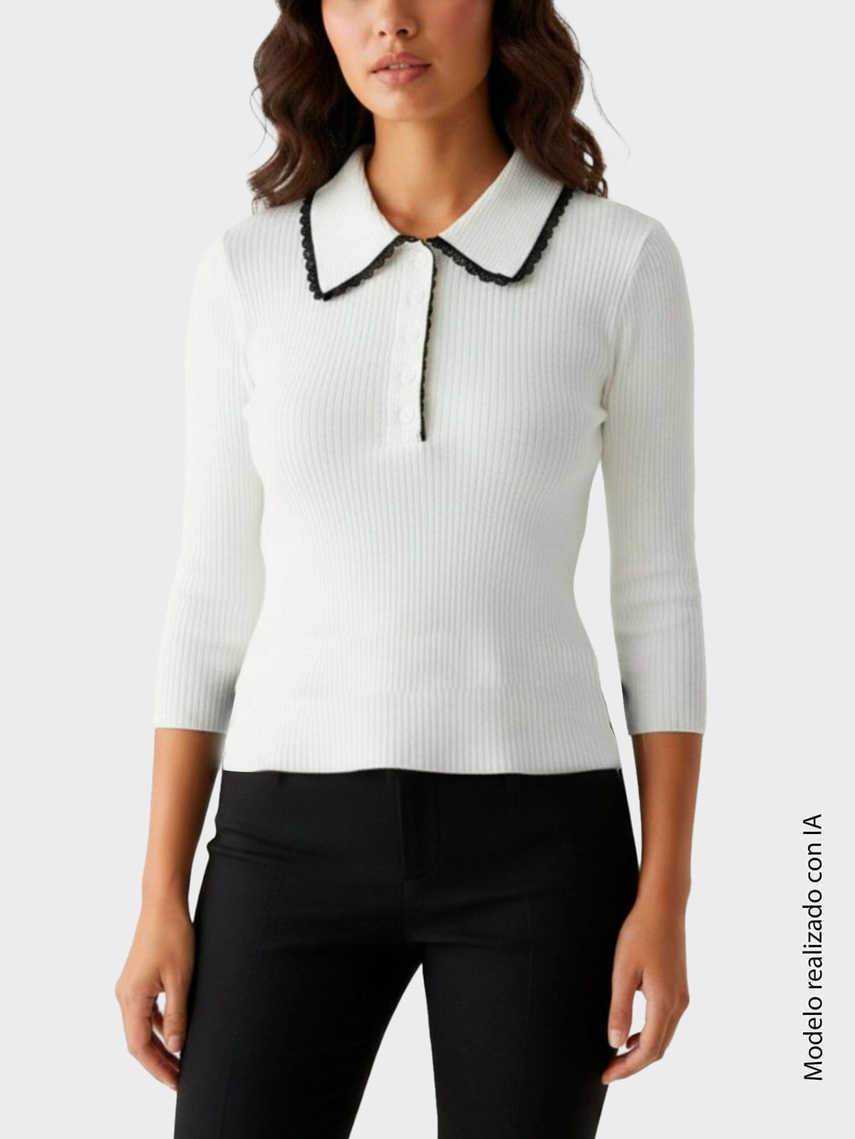 Camisa Tejida Suéter para Mujer en Lyocell y Poliamida