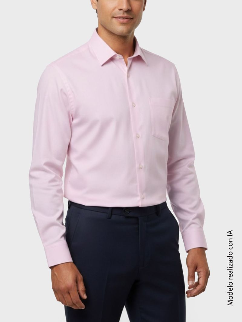 Camisa Formal Unicolor para Hombre Silueta Semi Slim Fit con Cuello Santos