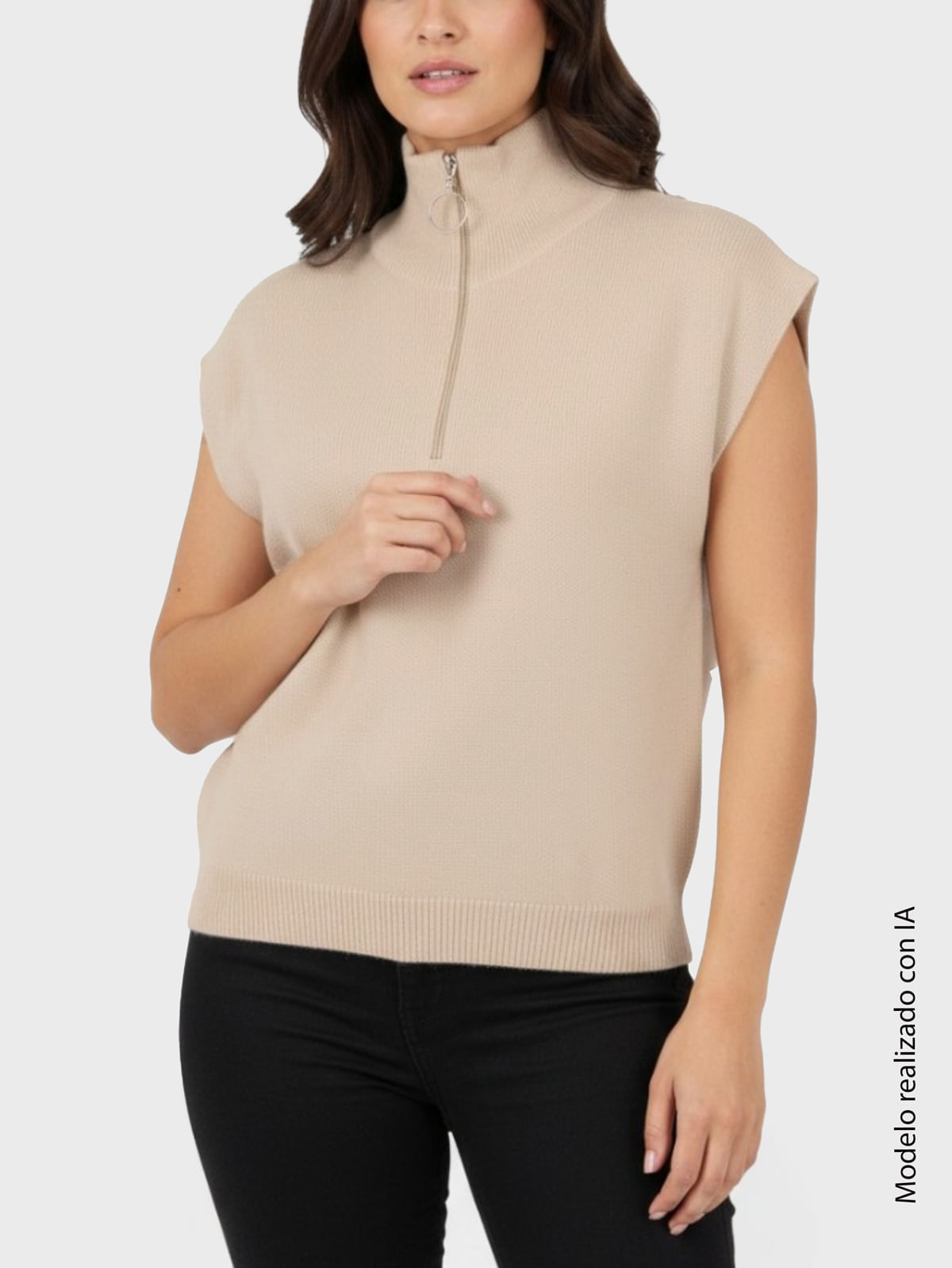 Camisa Tejida para Mujer en Mezcla de Acrílico y Viscosa