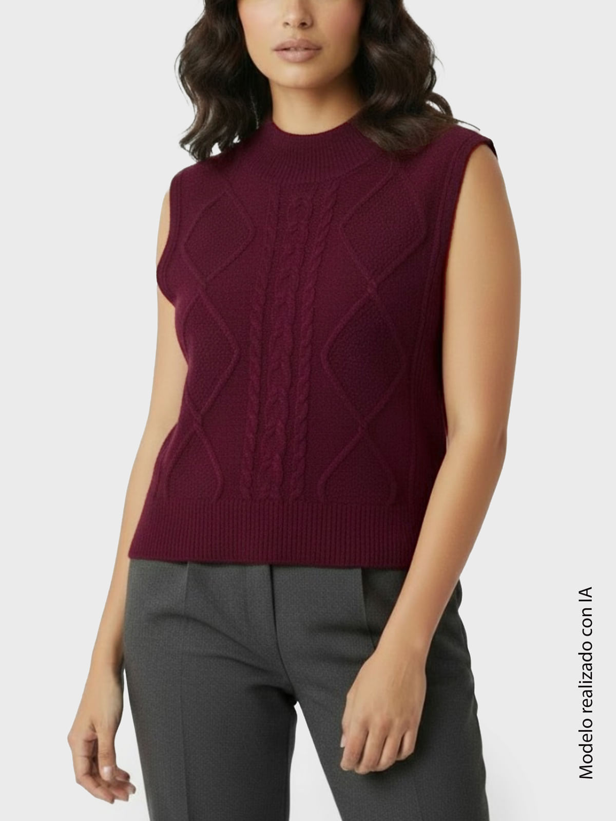 Camisa Tejida Suéter para Mujer en Mezcla de Acrílico y Poliéster