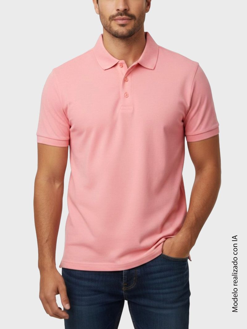 Camiseta Polo Unicolor para Hombre Cuello Tejido