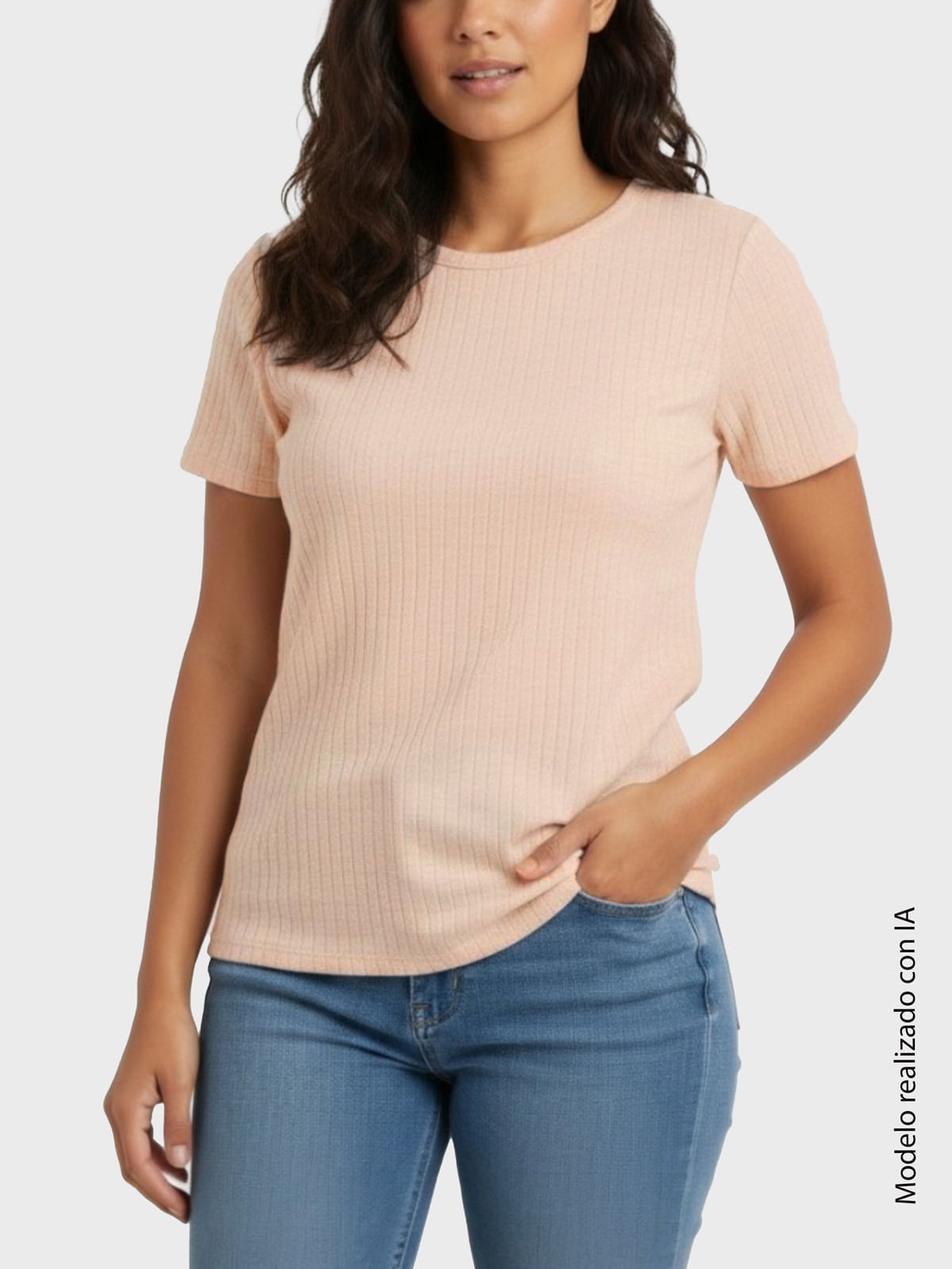 Camiseta para Mujer Cuello Redondo en Poliéster Y Lino